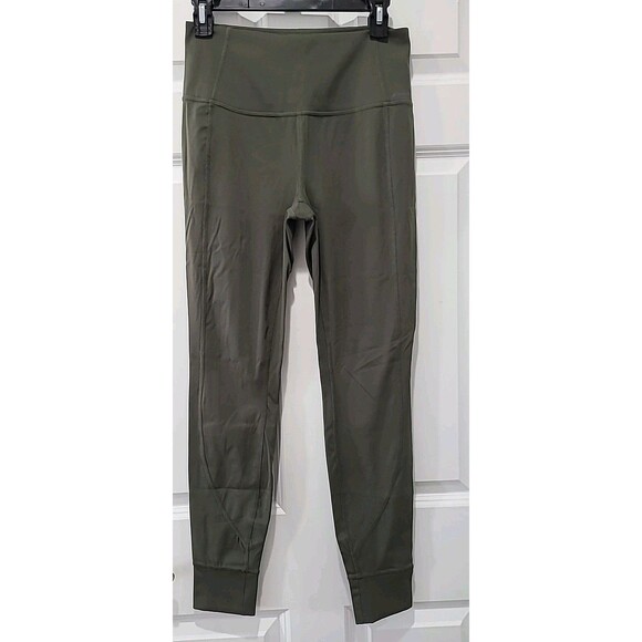 Eddie Bauer High Rise Stretch Yoga Running Leggings Olive Army Green Size M - Picture 1 of 12
